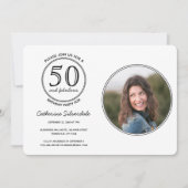 シンプル50歳と素晴らしいフォトバースデーパーティー 招待状 (正面)