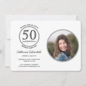 シンプル50歳と素晴らしいフォトバースデーパーティー 招待状 (正面)