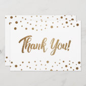 シンプル50歳の誕生日フェイク金ゴールド紙吹雪感謝していユー サンキューカード (正面/裏面)