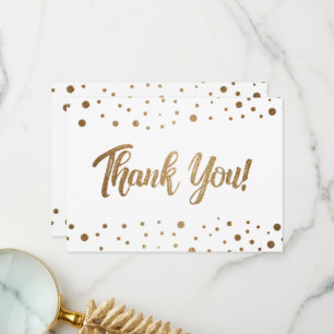 シンプル50歳の誕生日フェイク金ゴールド紙吹雪感謝していユー サンキューカード