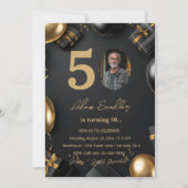 シンプル50歳エレガント誕生日パーティー1 招待状 (正面)