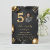 シンプル50歳エレガント誕生日パーティー1 招待状 (スタンド正面)