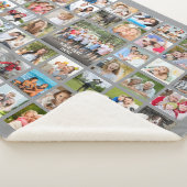 シンプル53パーソナライズされたフォトコラージュカスタムカラー シェルパブランケット (3/4)