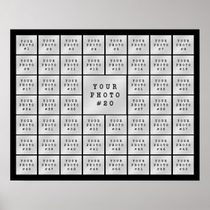 シンプル53フォトコラージュカスタムカラー ポスター