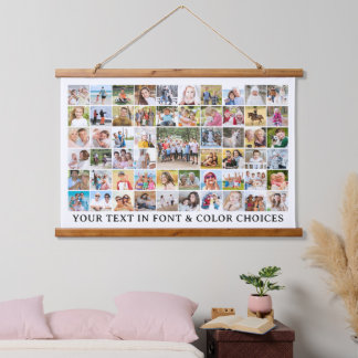 シンプル57フォトコラージュカスタムパーソナライズされた 吊り下げ型タペストリー