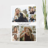 シンプル6コラージュ |任意の年齢の誕生日 カード (正面)