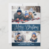 シンプル6写真素朴クリスマスグリーティング シーズンカード (正面)