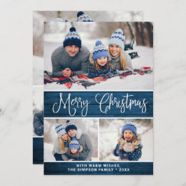 シンプル6写真素朴クリスマスグリーティング シーズンカード