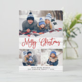 シンプル6写真素朴メリークリスマスグリーティング シーズンカード (スタンド正面)