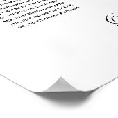 シンプル6結婚テーブルの白黒の座席表 ポスター (角)