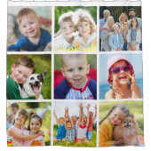 シンプル6角写真コラージュ シャワーカーテン (正面)