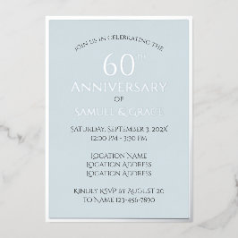 シンプル60周年記念結婚パーティー 箔招待状