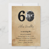 シンプル60歳エレガント誕生会素朴 招待状 (正面)