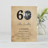 シンプル60歳エレガント誕生会素朴 招待状 (スタンド正面)