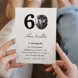 シンプル60歳エレガント誕生日パーティーカンヴァ 招待状