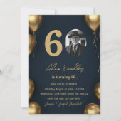 シンプル60歳エレガント誕生日パーティー 招待状 (正面)