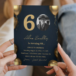 シンプル60歳エレガント誕生日パーティー 招待状