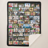 シンプル60複数形状写真コラージュ色 シェルパブランケット (正面)