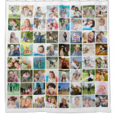 シンプル64フォトコラージュカスタムカラー シャワーカーテン (正面)