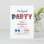 シンプル7月4日エレガントバックヤードパーティー 招待状 (スタンド正面)