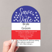 シンプル7月4日愛国国結婚式 アクリル招待状 (インサイチュ (ポータブル))