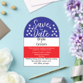 シンプル7月4日愛国国結婚式 アクリル招待状 (インサイチュ (ウェディング))