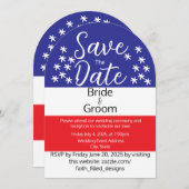 シンプル7月4日愛国国結婚式 招待状 (正面/裏面)