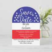 シンプル7月4日愛国国結婚式 招待状 (スタンド正面)