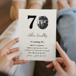 シンプル70歳エレガント誕生日パーティーカンヴァ 招待状