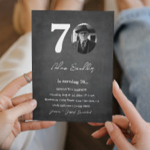 シンプル70歳エレガント誕生日パーティーグレー