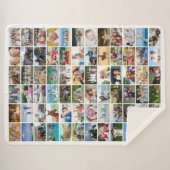 シンプル72矩形フォトコラージュカスタム色 シェルパブランケット (正面(横))