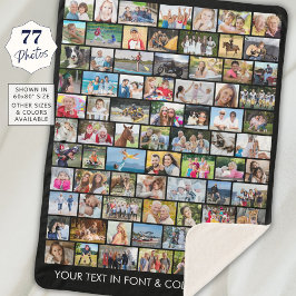 シンプル77複数形状写真コラージュ シェルパブランケット