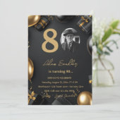 シンプル80歳エレガント誕生日パーティー1 招待状 (スタンド正面)