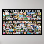 シンプル88フォトコラージュカスタムカラー ポスター (正面)