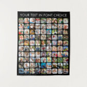 シンプル90フォトコラージュパーソナライズされたブラック タペストリー (正面)