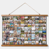 シンプル96モダンフォトコラージュ 吊り下げ型タペストリー (正面)