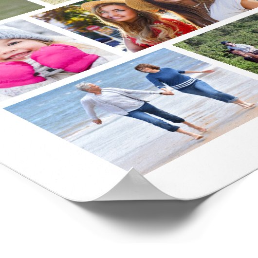 シンプル99フォトコラージュカスタムカラー ポスター (角)