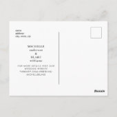 シンプル＆おしゃれなモノグラム結婚式の招待前案内 ポストカード (裏面)