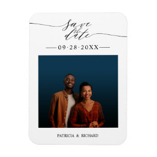 シンプル・おしゃれな結婚式の事前お知らせフォト マグネット