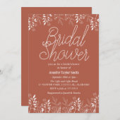 シンプル＆おしゃれな花のワイルドフラワー ブライダルシャワー 招待状 (正面/裏面)