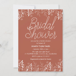 シンプル＆おしゃれな花のワイルドフラワー ブライダルシャワー 招待状