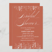 シンプル＆おしゃれな花のワイルドフラワー ブライダルシャワー 招待状 (正面/裏面)