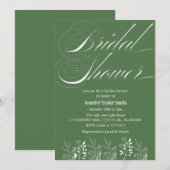 シンプル＆おしゃれな花のワイルドフラワー ブライダルシャワー 招待状 (正面/裏面)