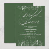 シンプル＆おしゃれな花のワイルドフラワー ブライダルシャワー 招待状 (正面/裏面)