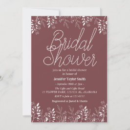 シンプル＆おしゃれな花のワイルドフラワー ブライダルシャワー 招待状