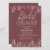 シンプル＆おしゃれな花のワイルドフラワー ブライダルシャワー 招待状 (正面/裏面)