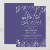 シンプル＆おしゃれな花のワイルドフラワー ブライダルシャワー 招待状 (正面/裏面)