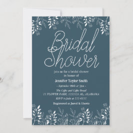 シンプル＆おしゃれな花のワイルドフラワー ブライダルシャワー 招待状