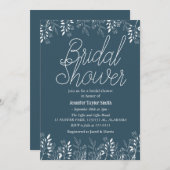シンプル＆おしゃれな花のワイルドフラワー ブライダルシャワー 招待状 (正面/裏面)