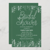 シンプル＆おしゃれな花のワイルドフラワー ブライダルシャワー 招待状 (正面/裏面)